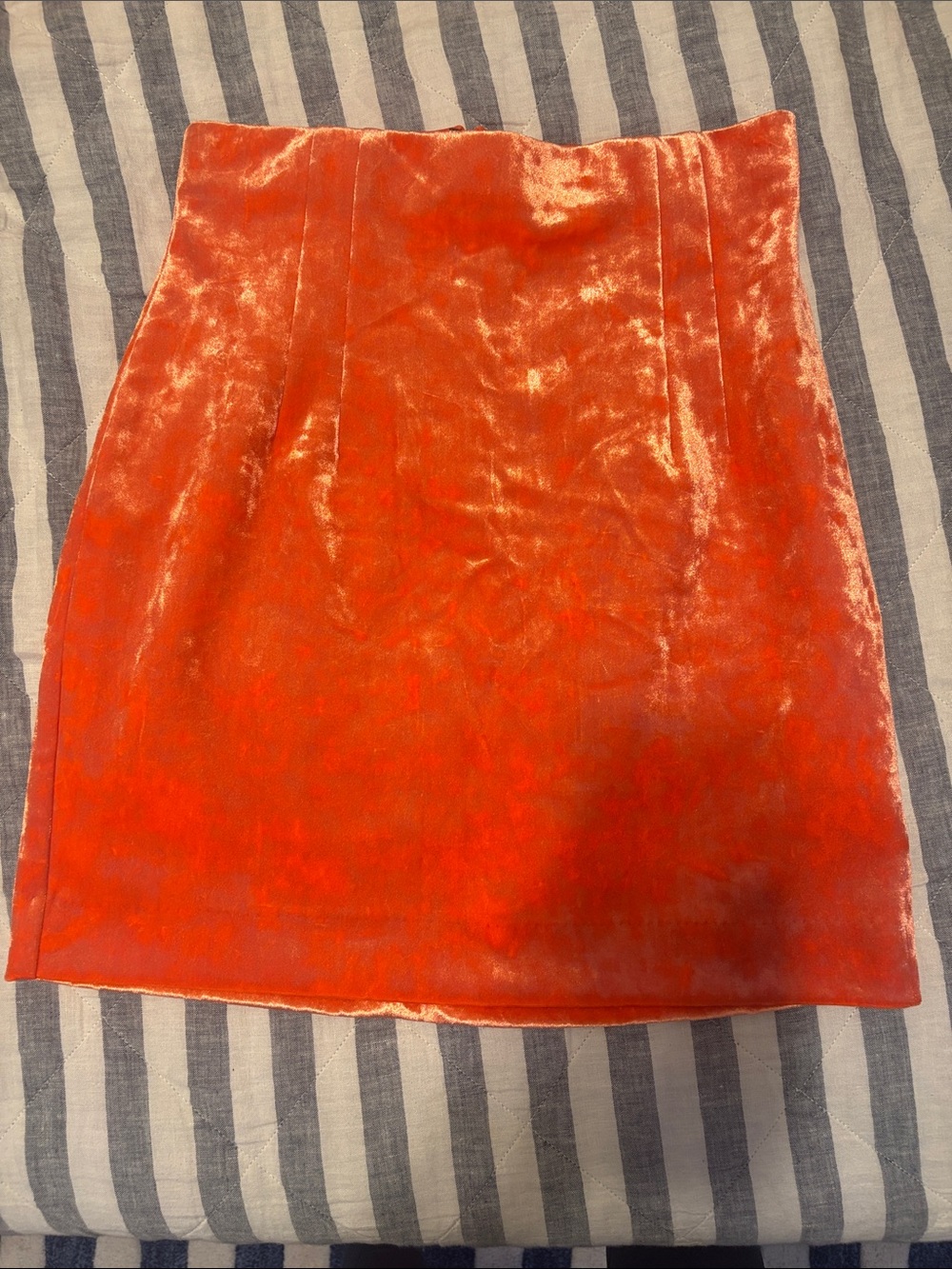 & Other Stories Orange Velvet Pencil Skirt Size 6